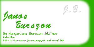 janos burszon business card